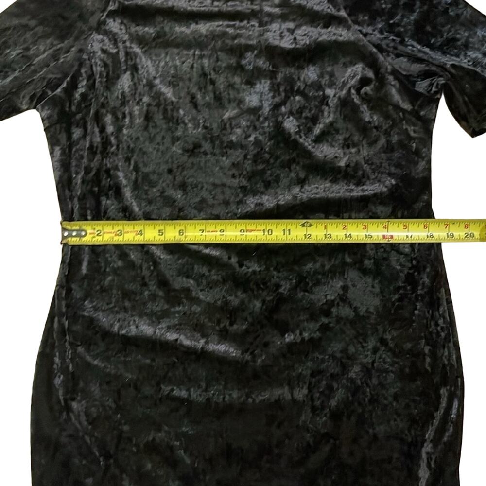 Vintage Banabee Black Crushed Velvet Off Shoulder Dress XXL 90s Whimsigoth - Picture 4 of 10
